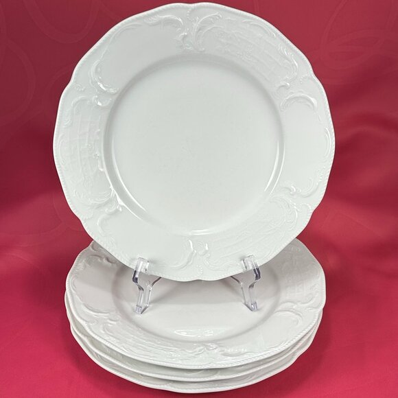 set of 4 Rosenthal Germany Classic Rose luncheon/dinner plates - Picture 1 of 5